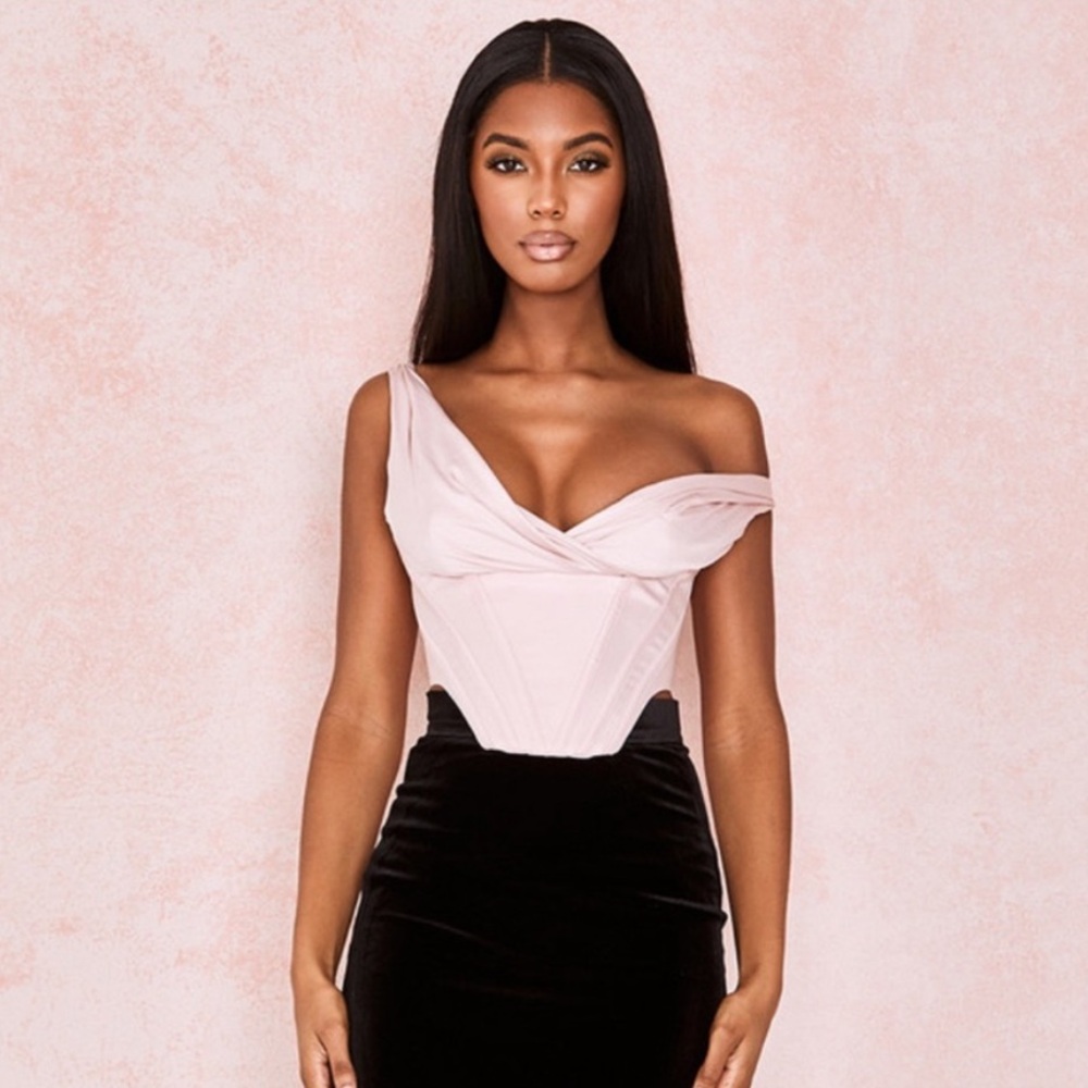 House of CB - ‘Giuseppina’ Blush Satin Bustier Corset